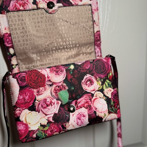 Kate Spade Pink and Red Floral Crossbody Bag NEW - Picture 6 of 12